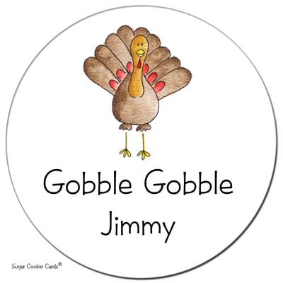 Sugar Cookie Gift Stickers - Gobble Brown